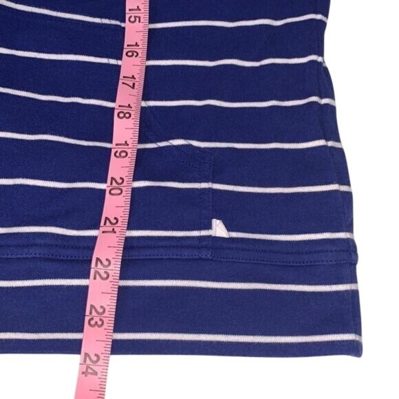 Sleeveless Blue & White Striped Zip-Up Vest And Crop Pants Set - Picture 10 of 13